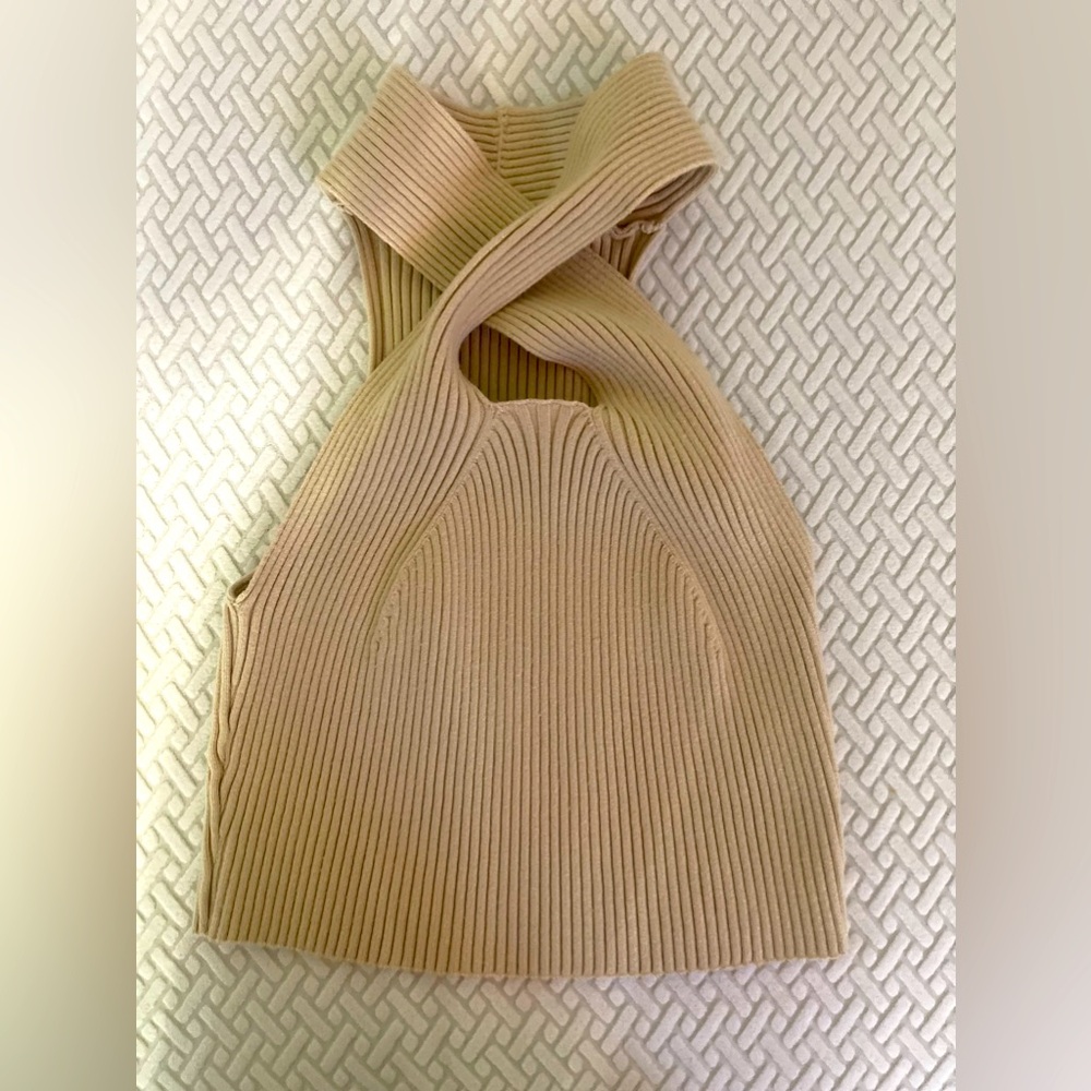Beige large knit super cute top